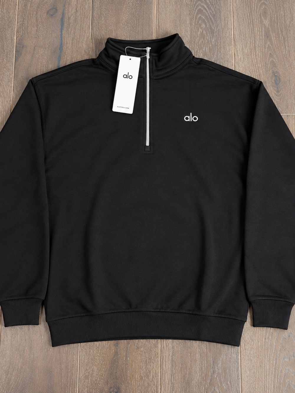 ALO Yoga Men's Black Half-Zip Pullover Sweater Size Medium